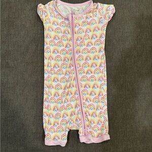 Little Sleepies Shortie Zippie Rainbow Print